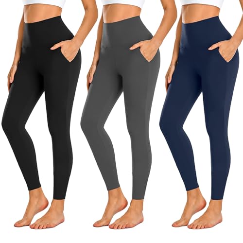 FuelMeFoot 3 Pack Leggings Damen mit Taschen...