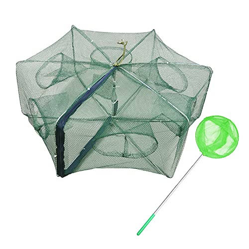 ZffXH Nylon Faltbare Köderfalle Fischernetz...