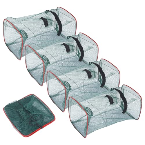 4 Stück Köderfischreuse, Krebsreuse Faltbar...