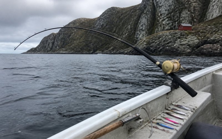 Meeresangeln vom Boot vor norwegischer Küste